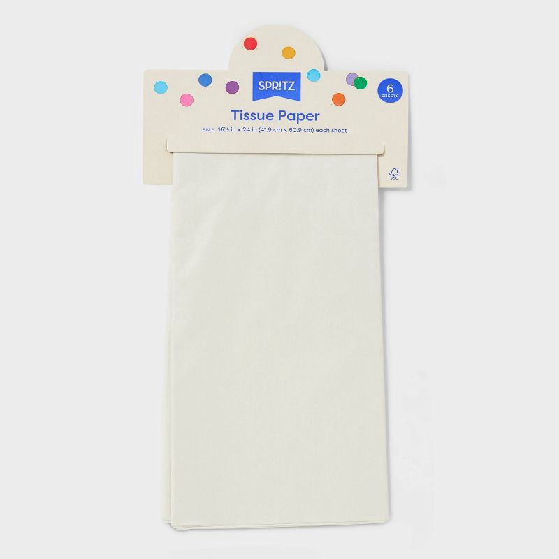 slide 3 of 3, 6ct Tissue Paper White - Spritz™: Gift Bag Accessory for All Occasions, Baby Shower, Birthday, 6 ct
