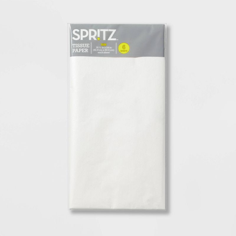 slide 3 of 3, 6ct Tissue Paper White - Spritz™: Gift Bag Accessory for All Occasions, Baby Shower, Birthday, 6 ct