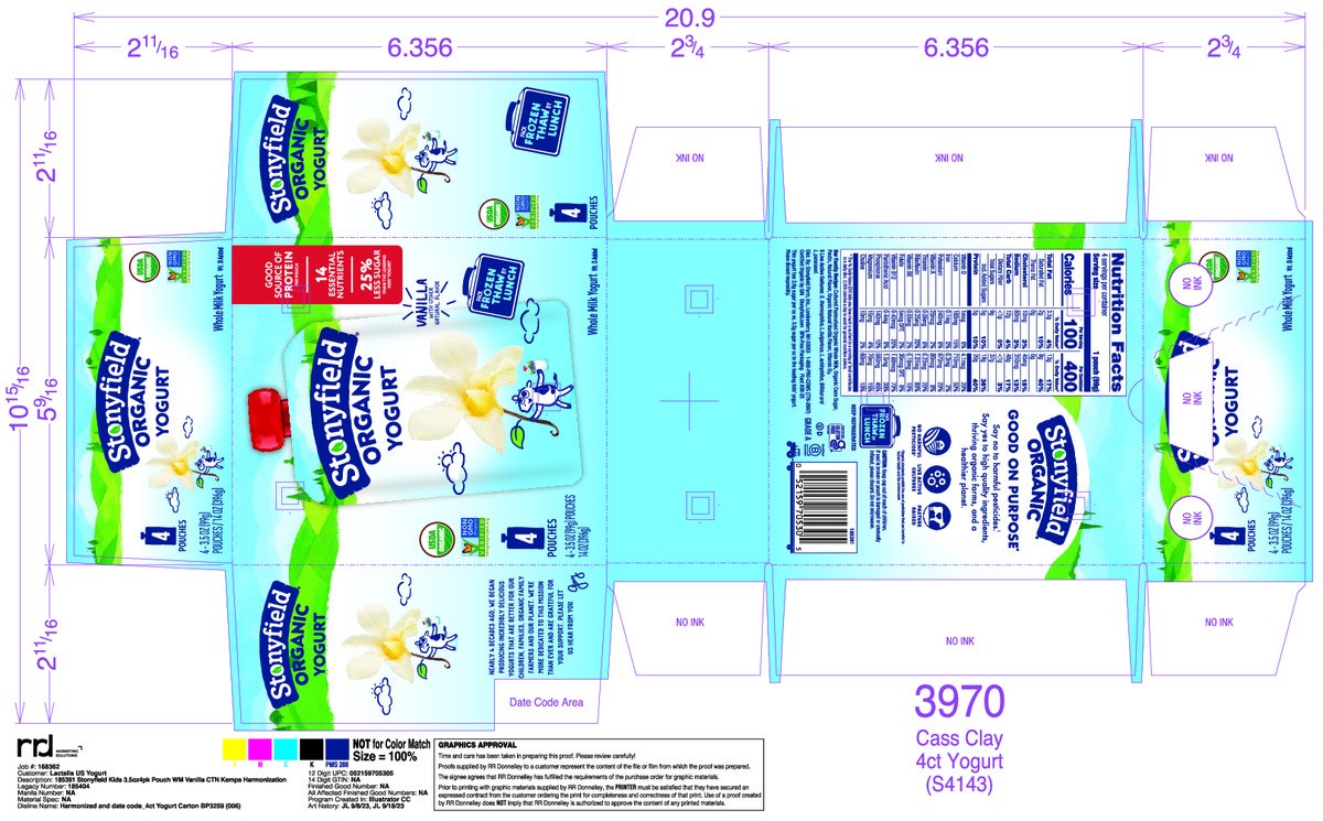 slide 2 of 7, Stonyfield Organic Vanilla Whole Milk Yogurt Pouches, 4ct, 4 ct