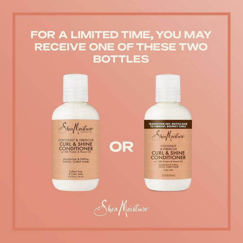 slide 4 of 7, SheaMoisture Coconut & Hibiscus Curl & Shine Conditioner - 3.2 fl oz, 3.2 fl oz