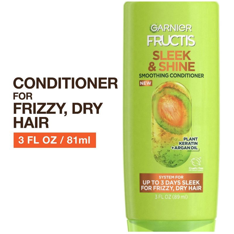 slide 6 of 7, Garnier Fructis Sleek & Shine Conditioner -Travel Size - 3 fl oz, 3 fl oz