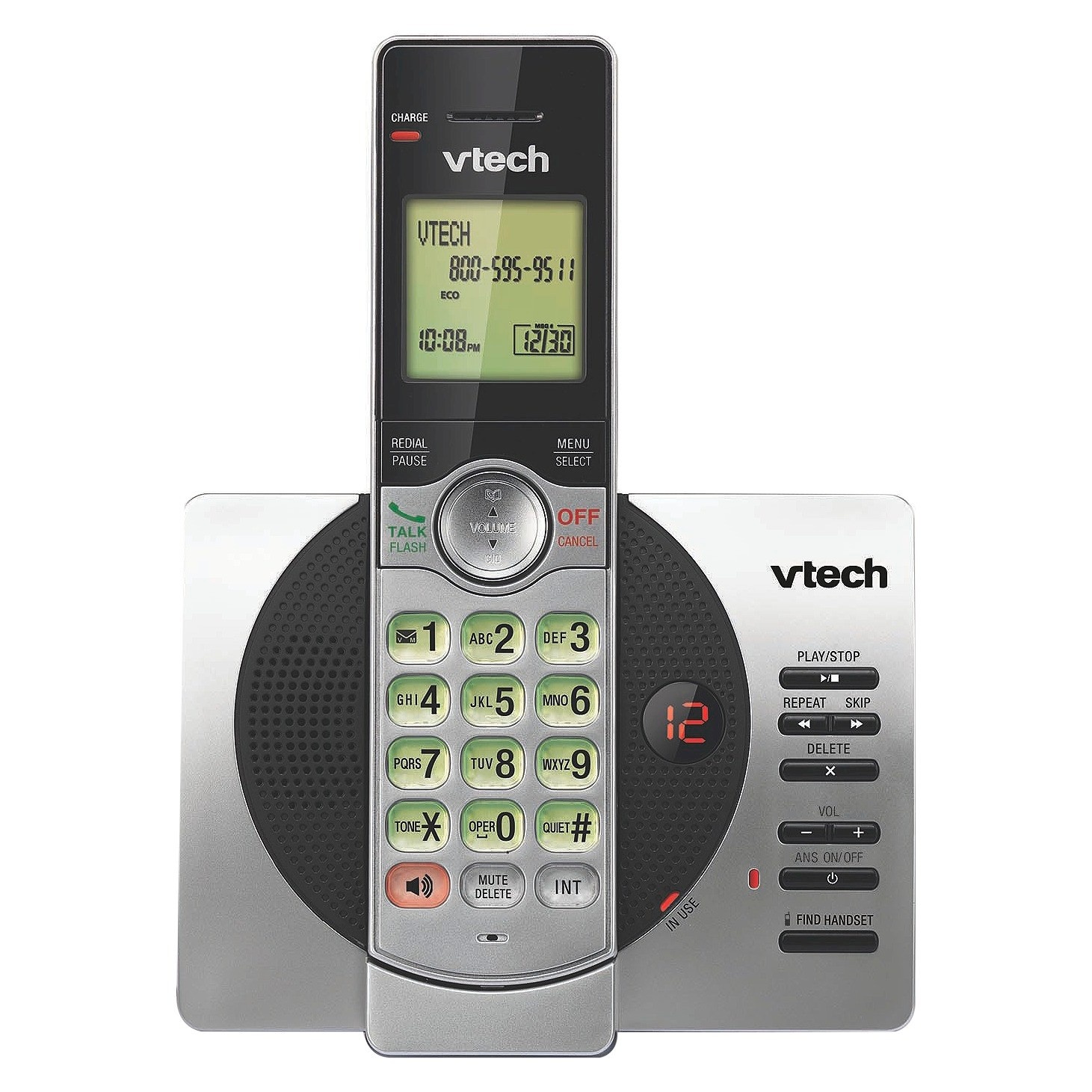 slide 1 of 3, V-Tech VTech CS6929 DECT 6.0 Expandable Cordless Phone System with Answering Machine, 1 Handset - Silver, 1 ct