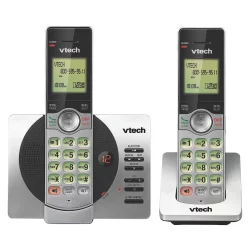 V-Tech VTech CS6929-2 DECT 6.0 Expandable Cordless Phone System with Answering Machine, 2 Handsets - Silver