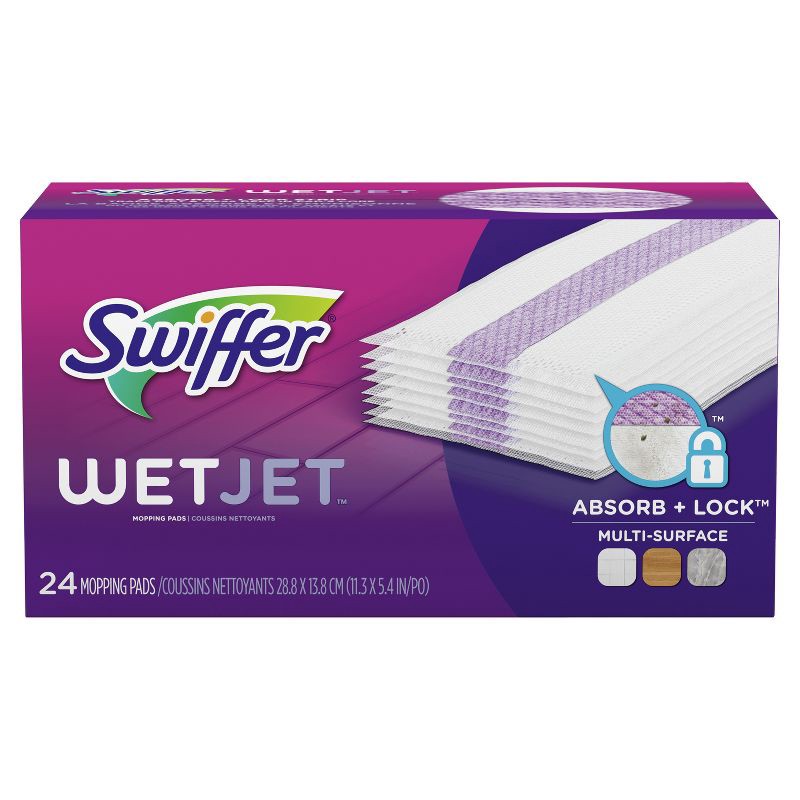 slide 2 of 5, Swiffer WetJet Multi-Surface Floor Cleaner Spray Moping Pads Refill - Unscented - 24ct, 24 ct