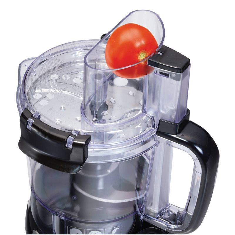 slide 3 of 10, Hamilton Beach 12 Cup Stack and Snap Food Processor - Black - 70727: Stainless Steel Blades, 500W, Adjustable Speed, 1 ct