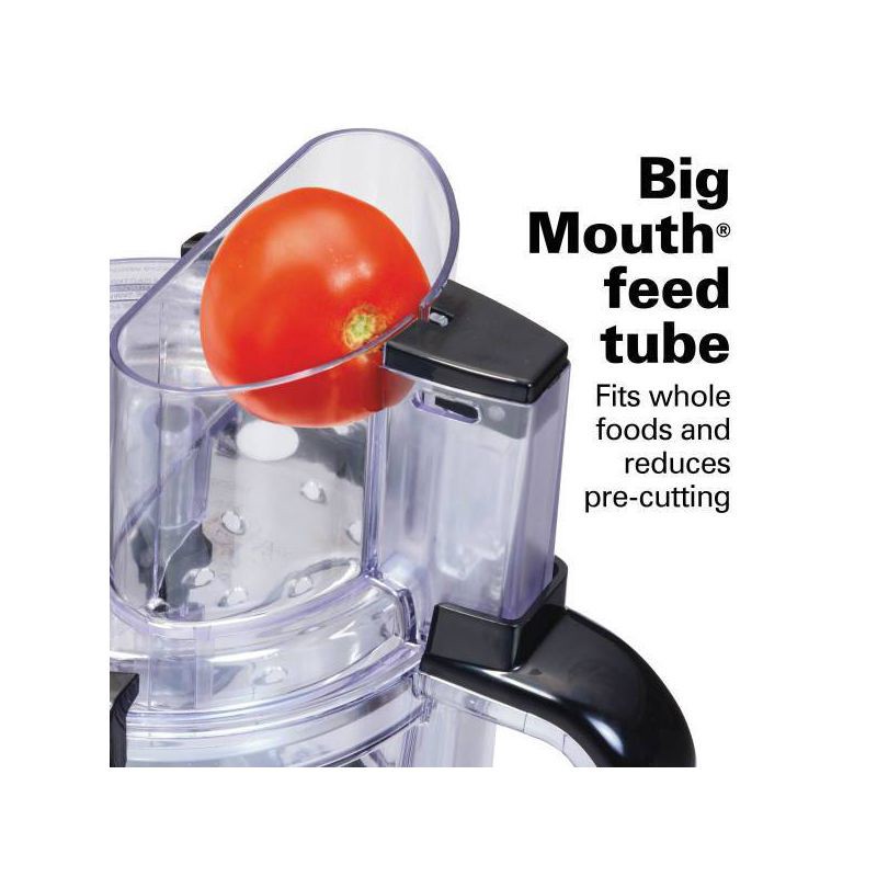 slide 6 of 10, Hamilton Beach 12 Cup Stack and Snap Food Processor - Black - 70727: Stainless Steel Blades, 500W, Adjustable Speed, 1 ct