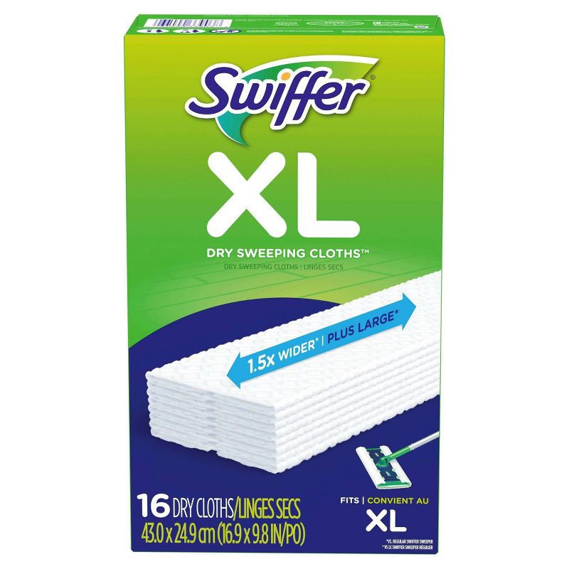 slide 10 of 10, Swiffer Sweeper XL Dry Pad Refill Sweeping Cloths - 16ct, 16 ct