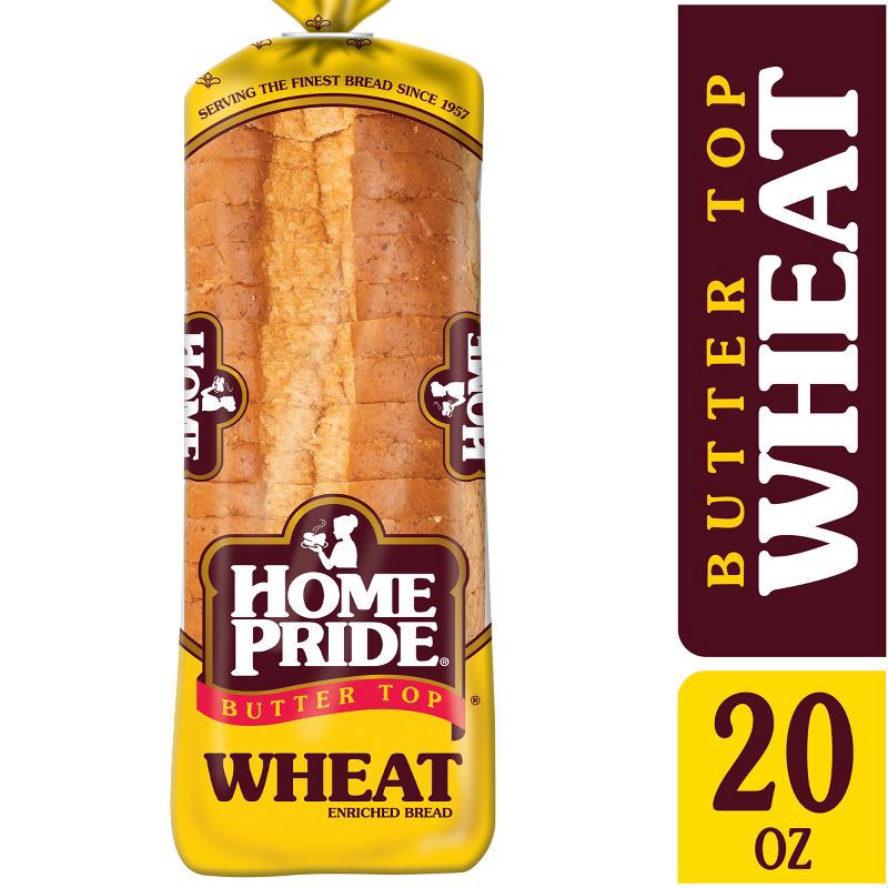 slide 8 of 14, Home Pride Wheat Sliced Bread - 20oz, 20 oz