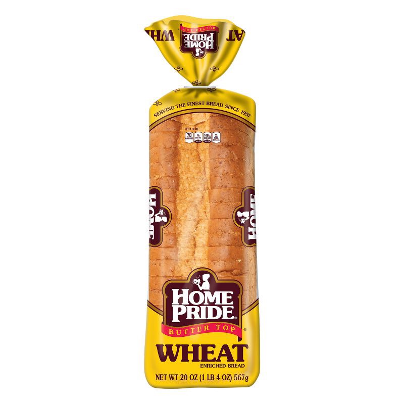 slide 1 of 14, Home Pride Wheat Sliced Bread - 20oz, 20 oz