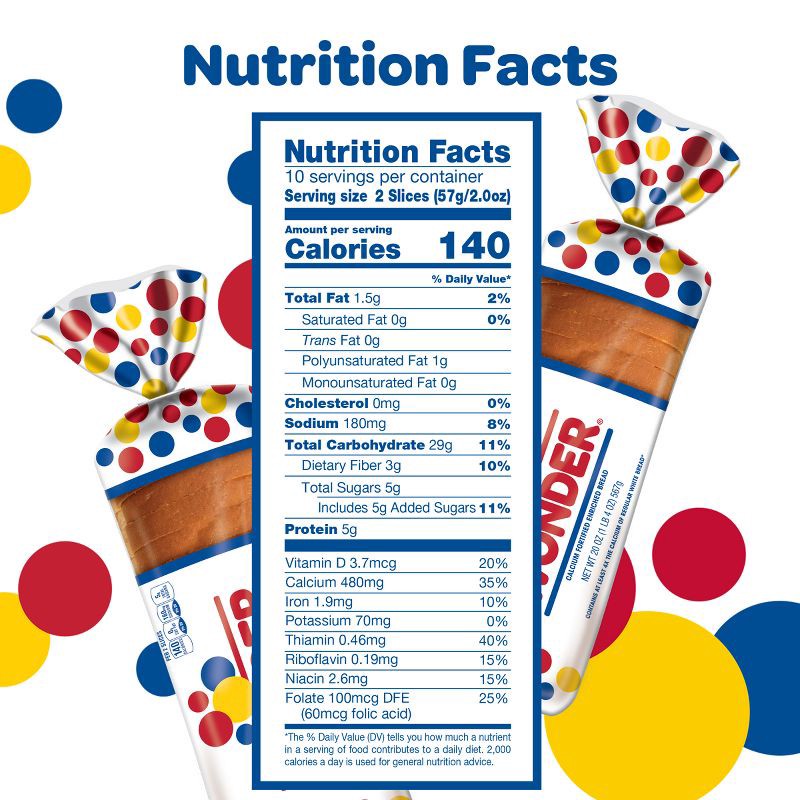 slide 7 of 16, Wonder Round Top White Sliced Bread - 20oz, 20 oz