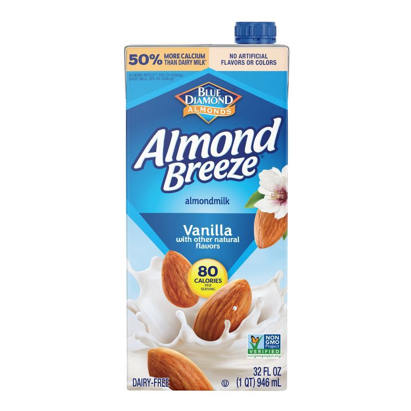 slide 1 of 10, Blue Diamond Almonds Almond Breeze Vanilla Almond Milk Shelf Stable - 1qt, 1 qt