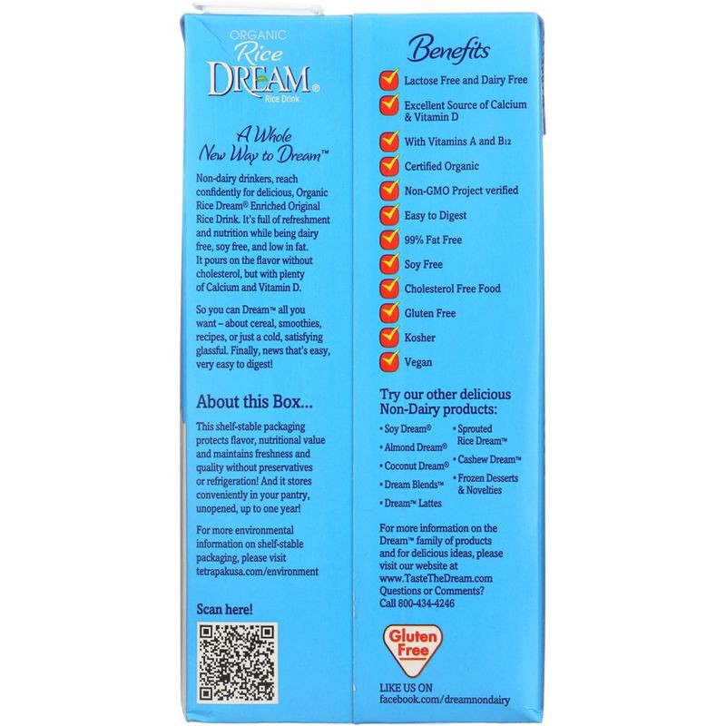 slide 2 of 4, Rice Dream Organic Enriched Original Rice Non-Dairy Beverage - 64 fl oz, 64 fl oz