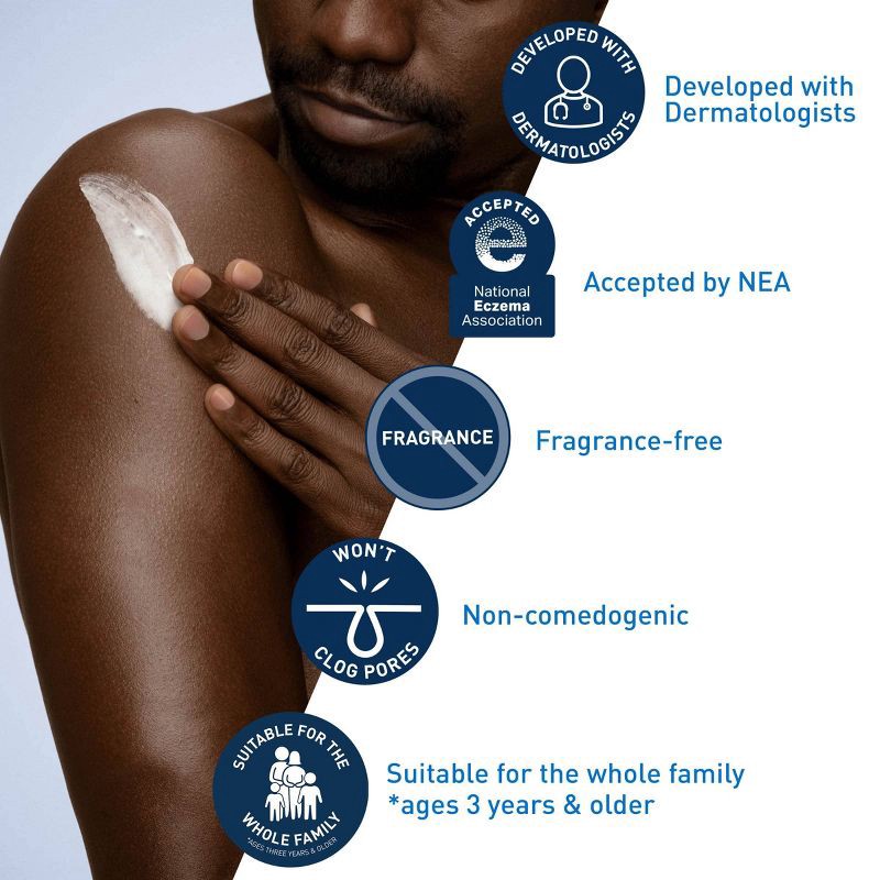 slide 5 of 9, CeraVe Moisturizing Face & Body Cream for Normal to Dry Skin - 12 fl oz, 12 fl oz