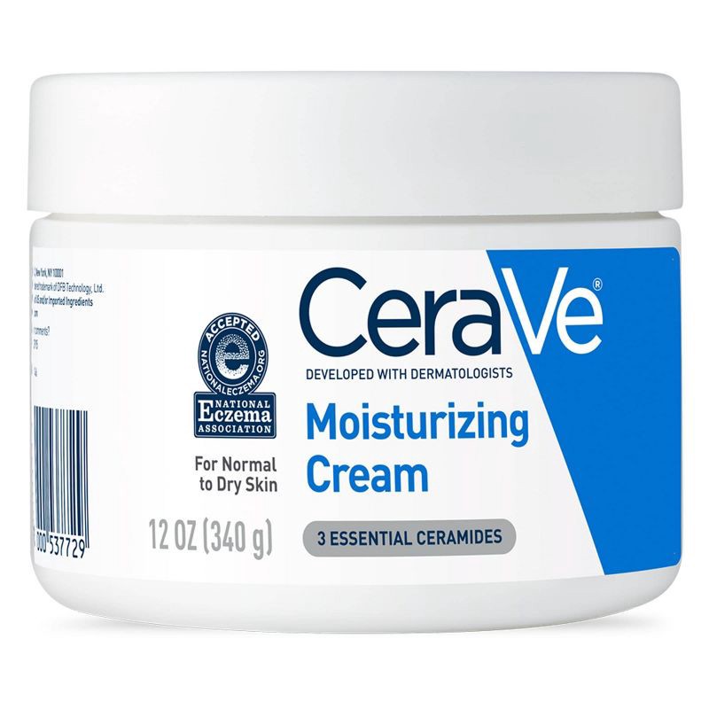 slide 1 of 13, CeraVe Moisturizing Face & Body Cream for Normal to Dry Skin - 12 fl oz, 12 fl oz