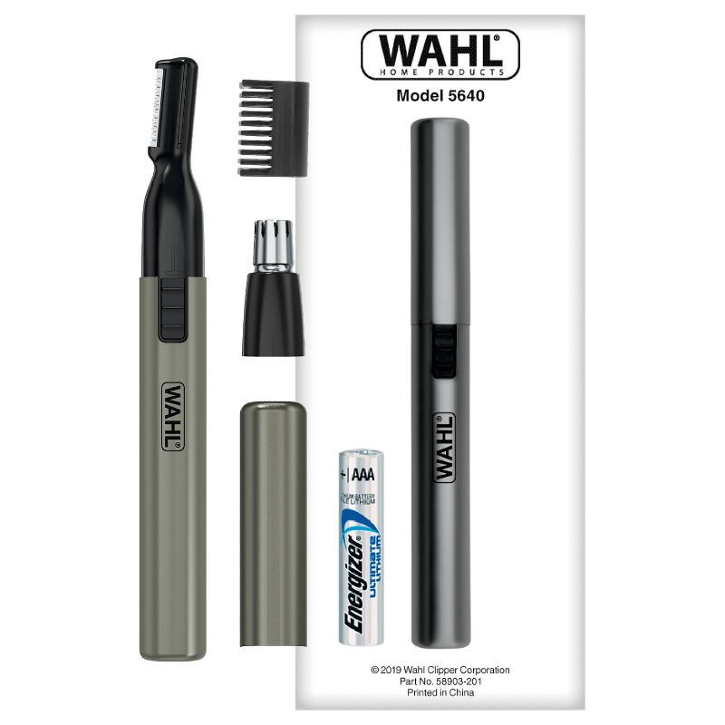 slide 2 of 6, Wahl Lithium Ion Micro Groomsman 2-in-1 Cordless Battery Eyebrow and Nose Trimmer for Men with Rinseable Heads, 1 ct