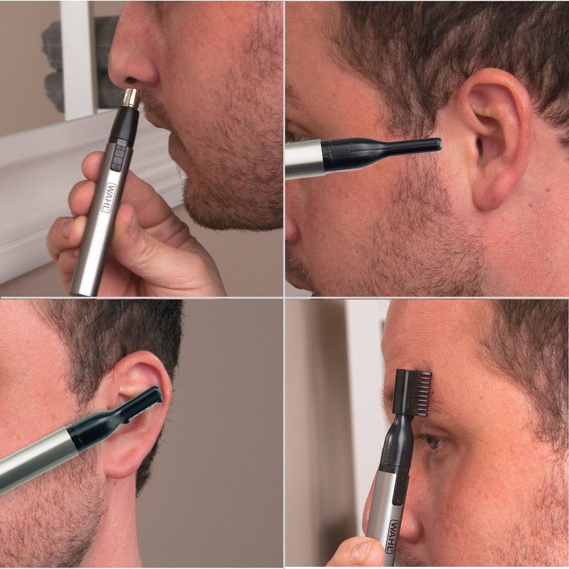 slide 5 of 6, Wahl Lithium Ion Micro Groomsman 2-in-1 Cordless Battery Eyebrow and Nose Trimmer for Men with Rinseable Heads, 1 ct