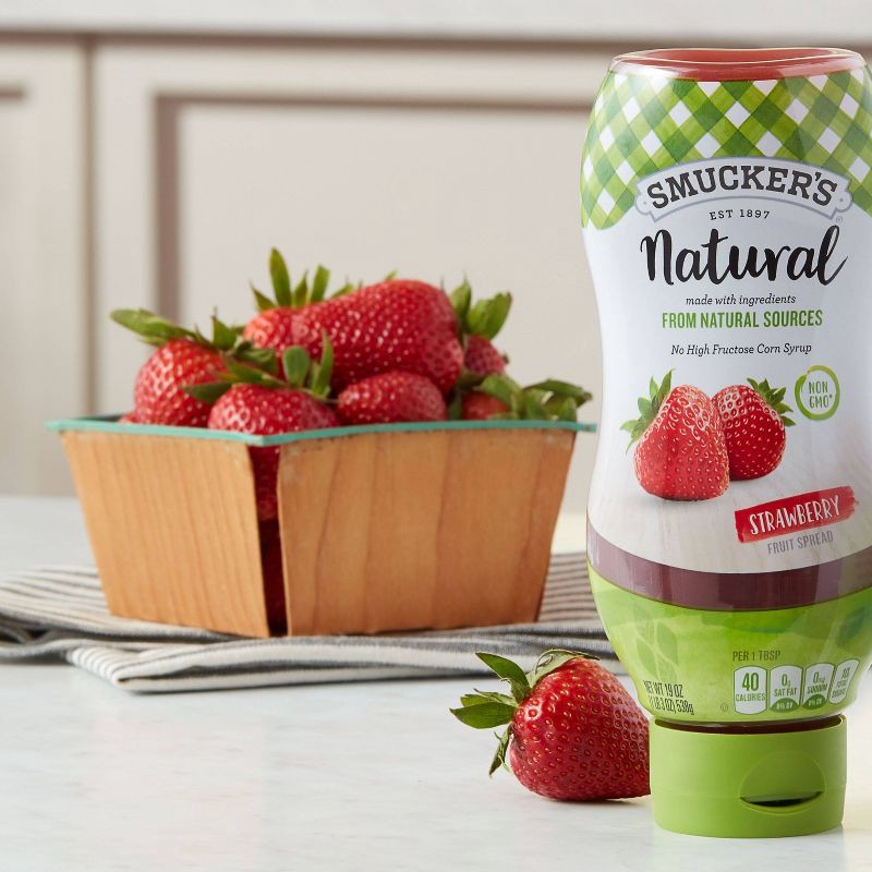 slide 2 of 5, Smucker's Natural Strawberry Squeezable Fruit Spread - 19oz, 19 oz