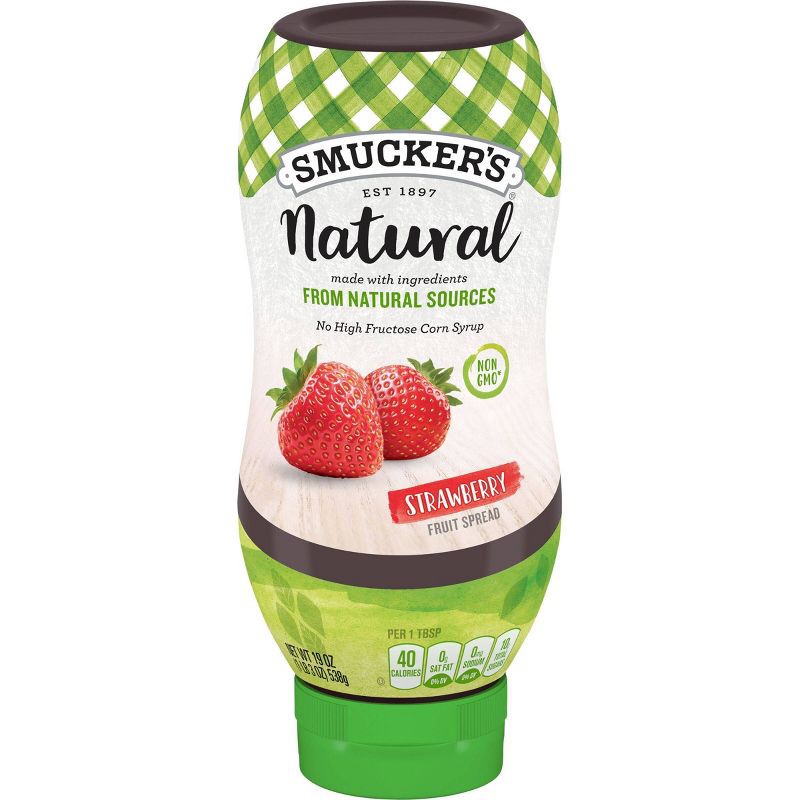 slide 1 of 5, Smucker's Natural Strawberry Squeezable Fruit Spread - 19oz, 19 oz