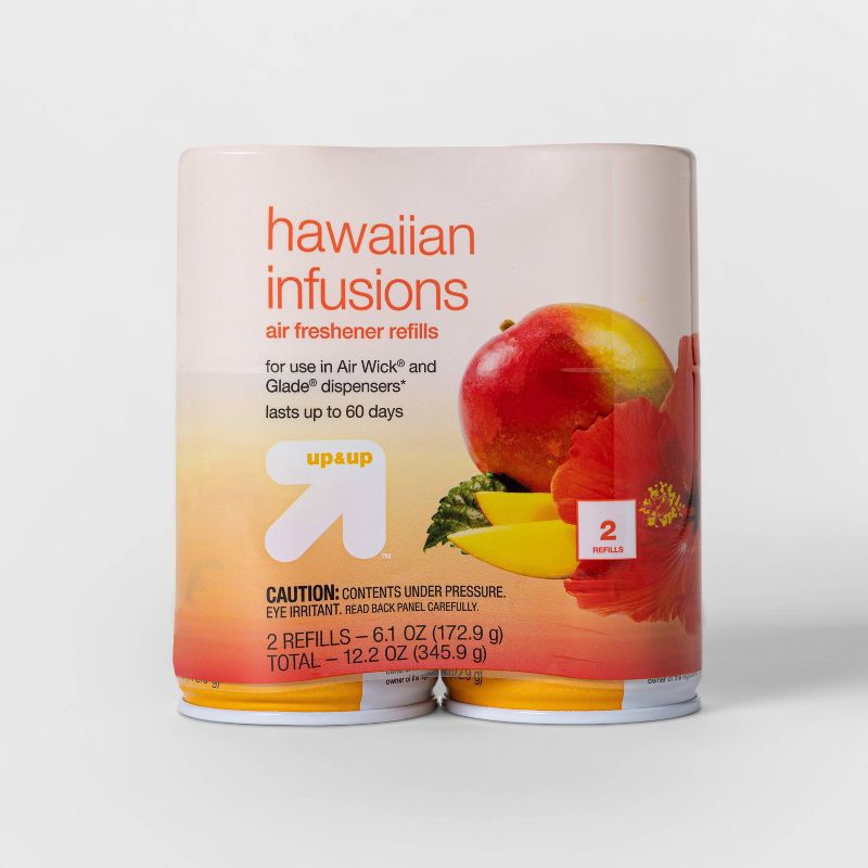 slide 1 of 4, Automatic Spray Air Freshener Refill - Hawaiian Infusions - 12.2oz/2pk - up&up™, 12.2 oz, 2 ct