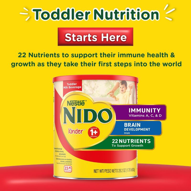 slide 3 of 9, Nestle NIDO Kinder 1+ Toddler and Kids Powdered Milk Beverage - 56.3oz​, 56.3 oz
