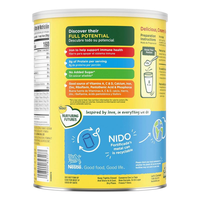 slide 4 of 7, Nestle NIDO Fortificada Toddler and Kids Powdered Milk Beverage - 56.4oz, 56.4 oz