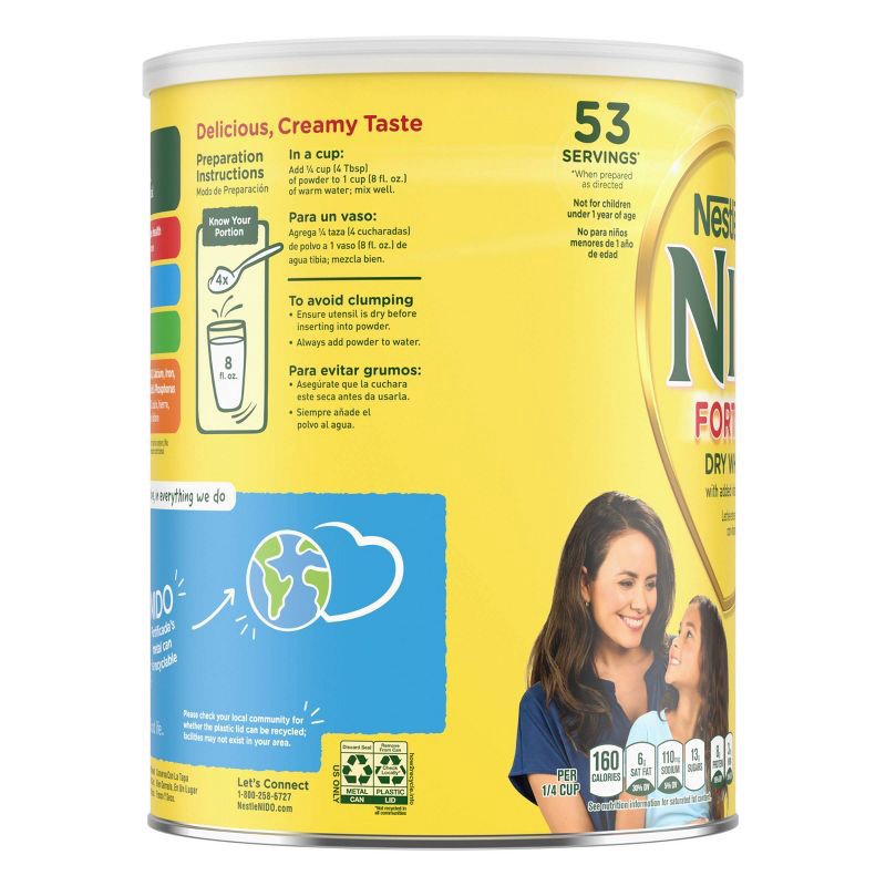 slide 5 of 7, Nestle NIDO Fortificada Toddler and Kids Powdered Milk Beverage - 56.4oz, 56.4 oz
