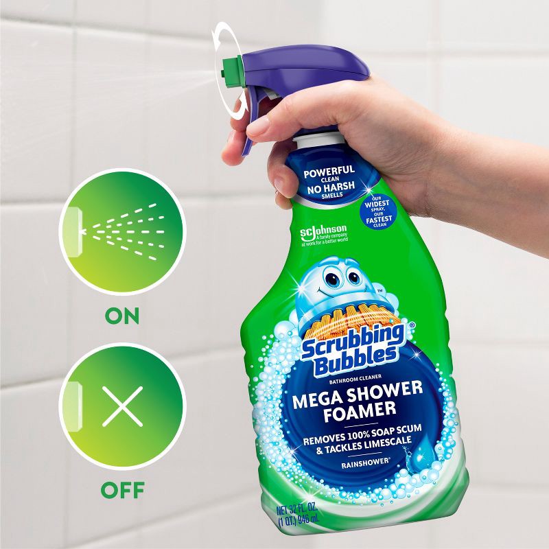 slide 6 of 12, Scrubbing Bubbles Mega Bathroom Shower Cleaner Foam Disinfectant Spray - Rainshower - 32 fl oz, 32 oz