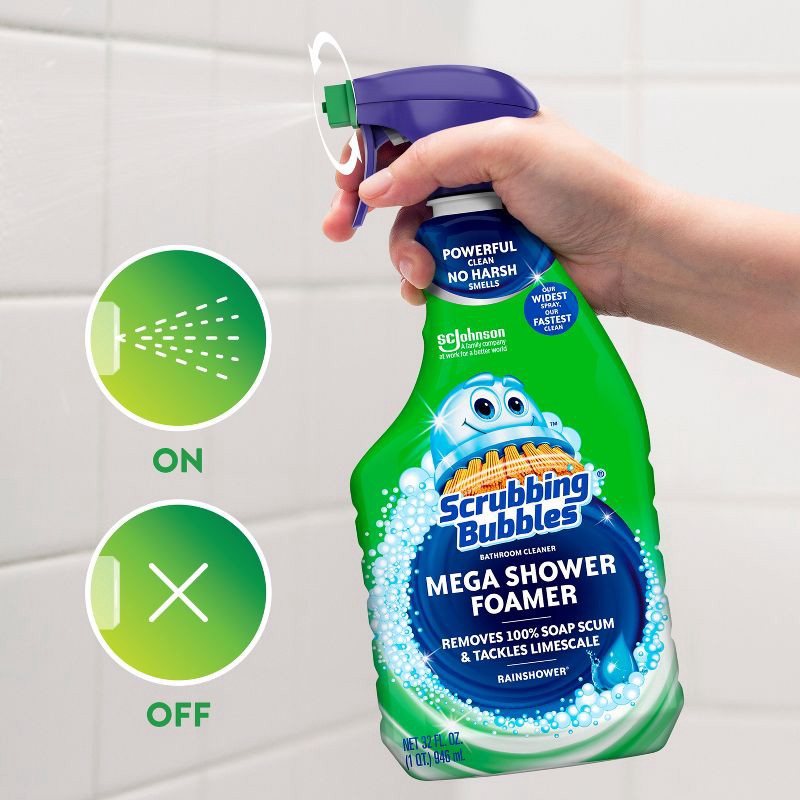 slide 6 of 13, Scrubbing Bubbles Mega Bathroom Shower Cleaner Foam Disinfectant Spray - Rainshower - 32 fl oz, 32 oz