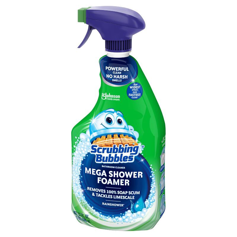 slide 11 of 13, Scrubbing Bubbles Mega Bathroom Shower Cleaner Foam Disinfectant Spray - Rainshower - 32 fl oz, 32 fl oz