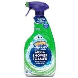 Scrubbing Bubbles Mega Bathroom Shower Cleaner Foam Disinfectant Spray - Rainshower - 32 fl oz: Dye-Free, Multi-Surface, Countertops, Tub