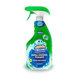 Scrubbing Bubbles Mega Bathroom Shower Cleaner Foam Disinfectant Spray - Rainshower - 32 fl oz: Dye-Free, Multi-Surface, Countertops, Tub