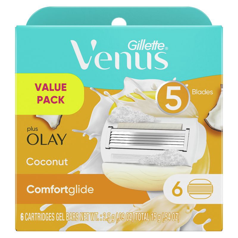 slide 2 of 10, Venus Comfortglide plus Olay Coconut Women's Razor Blade Refills - 6ct, 6 ct