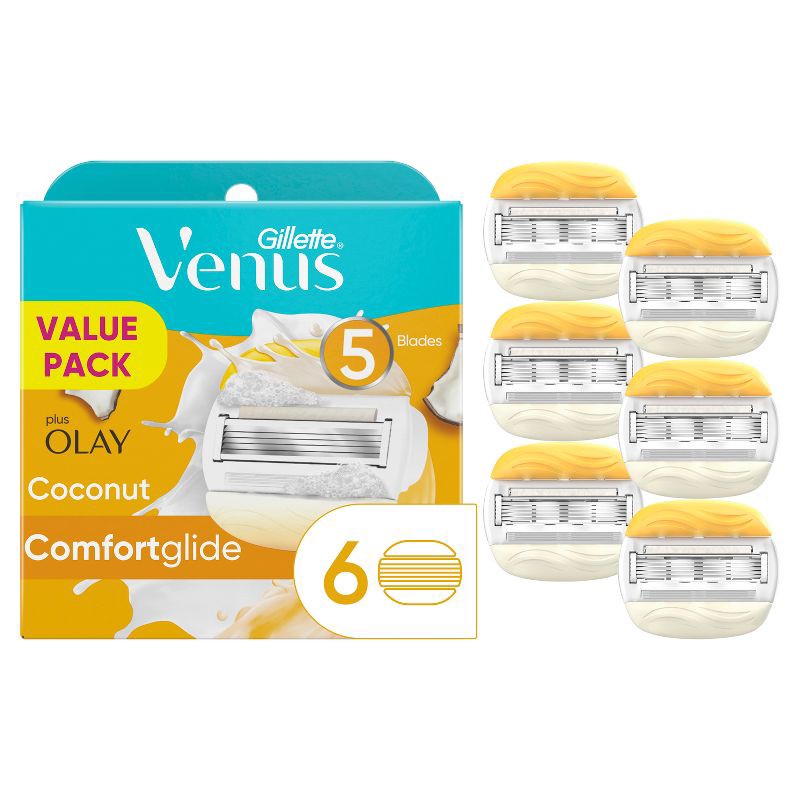 slide 1 of 8, Venus Comfortglide plus Olay Coconut Women's Razor Blade Refills - 6ct, 6 ct