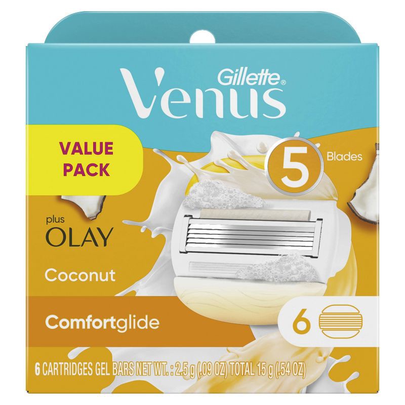 slide 9 of 10, Venus Comfortglide plus Olay Coconut Women's Razor Blade Refills - 6ct, 6 ct