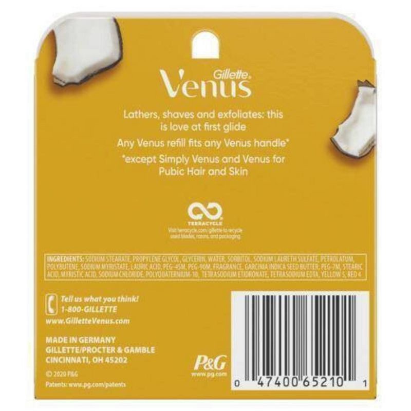 slide 10 of 10, Venus Comfortglide plus Olay Coconut Women's Razor Blade Refills - 6ct, 6 ct