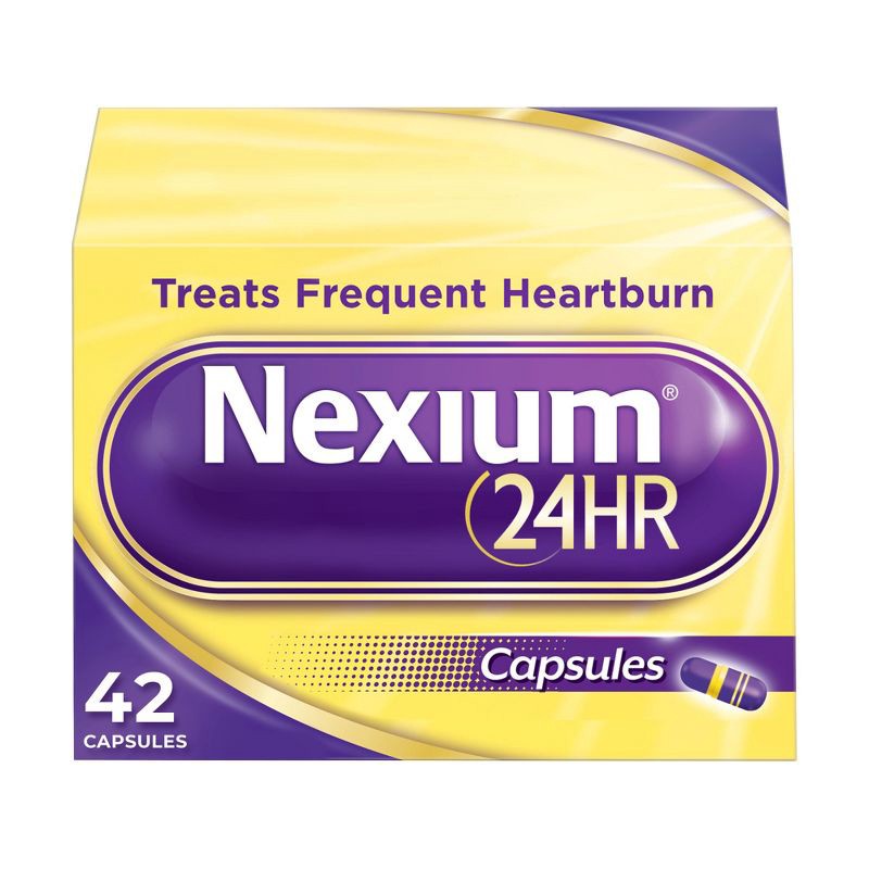 slide 1 of 9, Nexium 24HR Delayed Release Heartburn Relief Capsules with Esomeprazole Magnesium Acid Reducer - 42ct, 42 ct