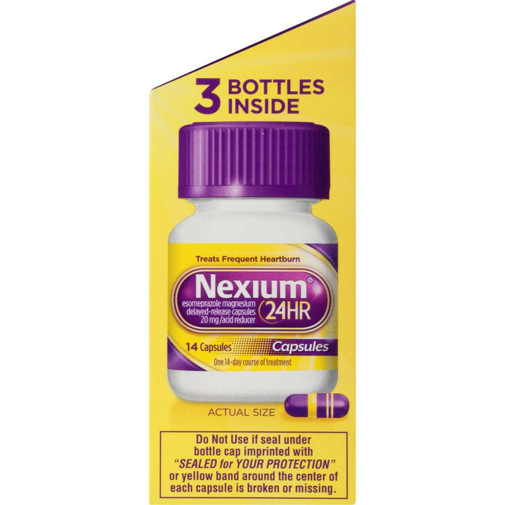 slide 5 of 8, Nexium 24HR Acid Reducer Heartburn Relief Capsules with Esomeprazole Magnesium - 42 Count, 42 ct