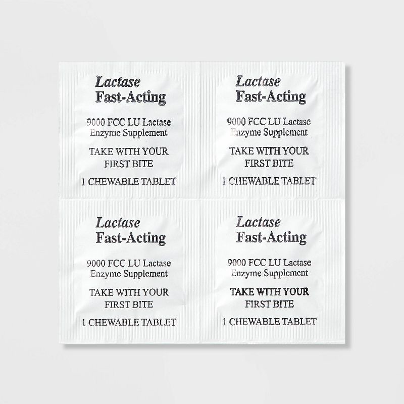 slide 4 of 5, Fast-Acting Lactase Dairy Digestive Supplement Chewable Tablets - Vanilla - 32ct - up&up™, 32 ct