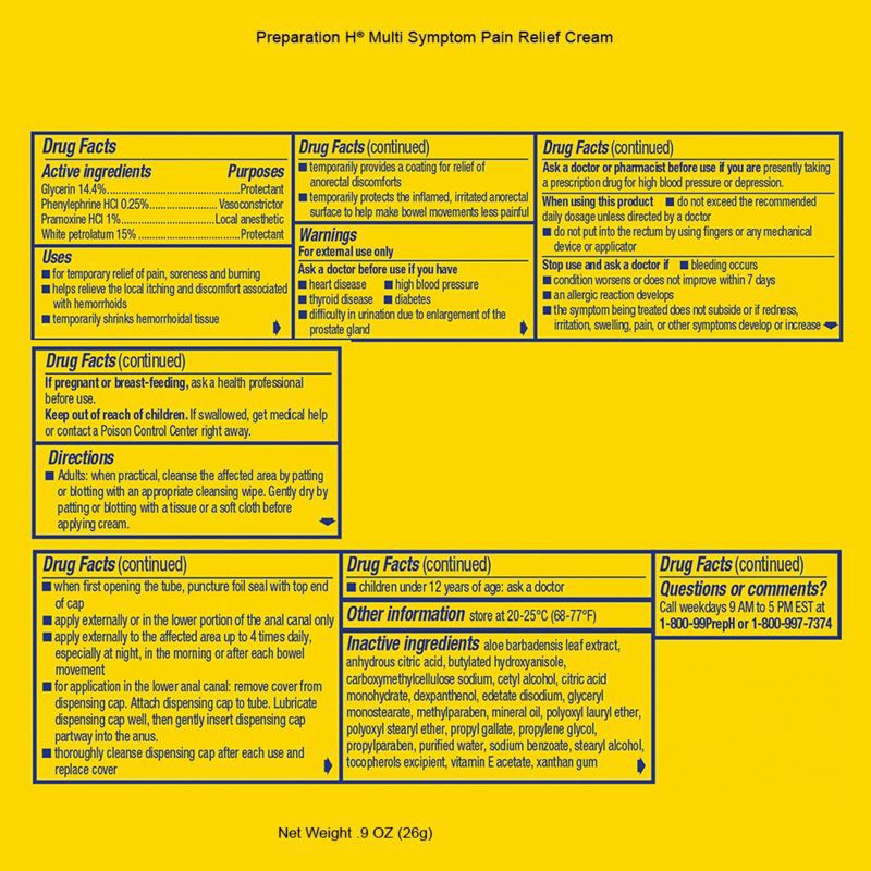 slide 2 of 7, Preparation H Multi-Symptom Relief Hemorrhoidal Cream with Aloe - 0.9oz, 0.9 oz