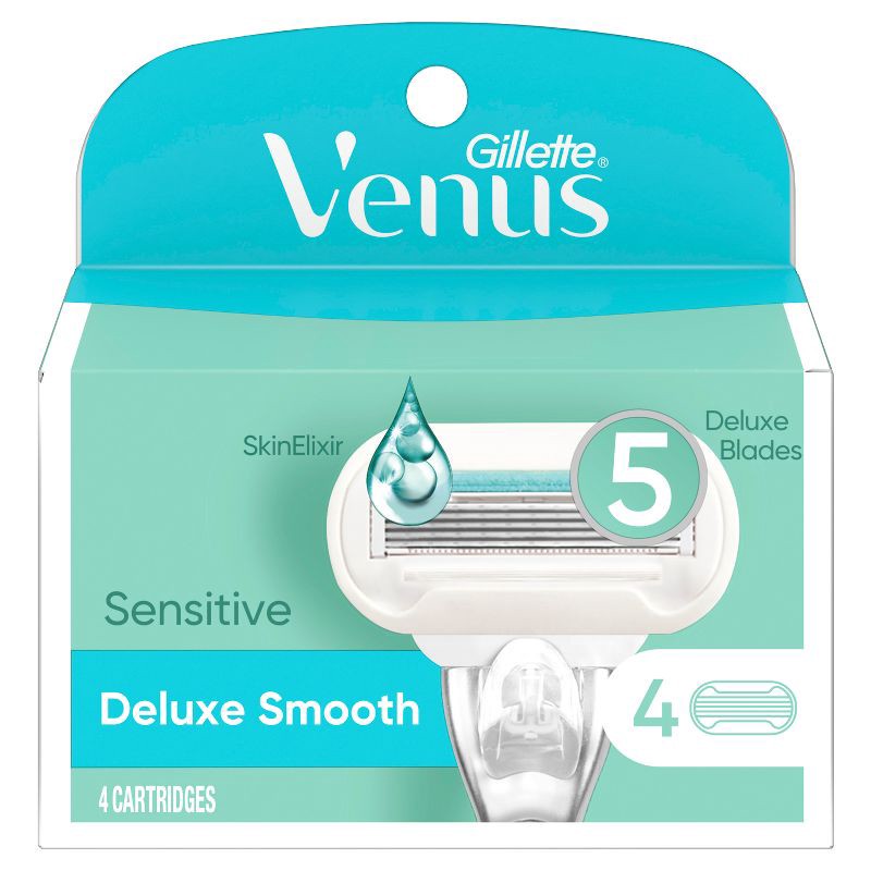 slide 2 of 9, Venus Deluxe Smooth Sensitive Women's Razor Blade Refills - 4ct, 4 ct