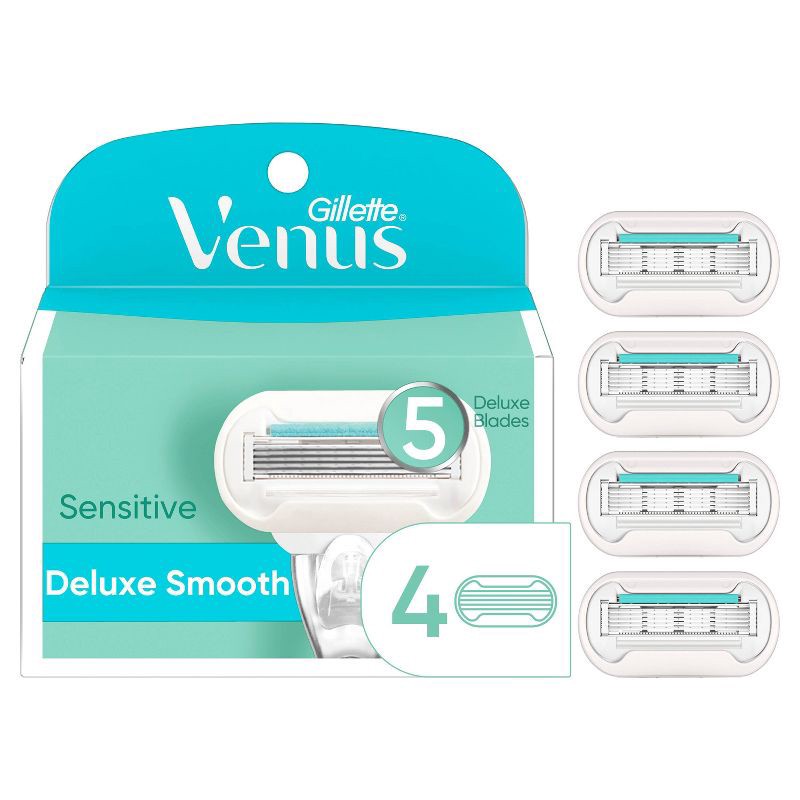 slide 1 of 9, Venus Deluxe Smooth Sensitive Women's Razor Blade Refills - 4ct, 4 ct