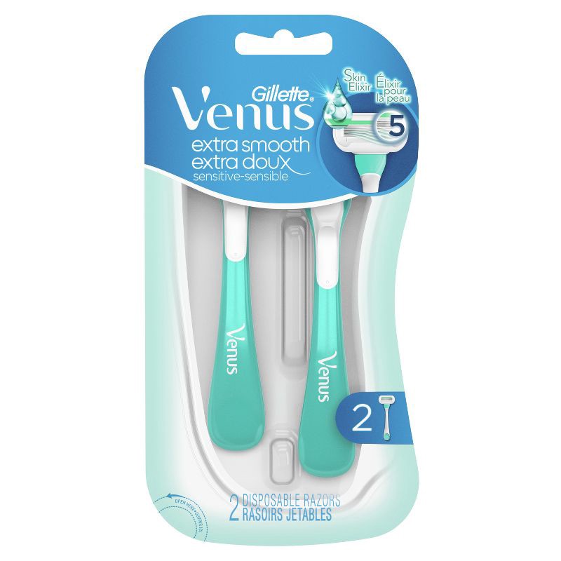 slide 2 of 13, Venus Extra Smooth Sensitive Women's Disposable Razors - 2ct, 2 ct