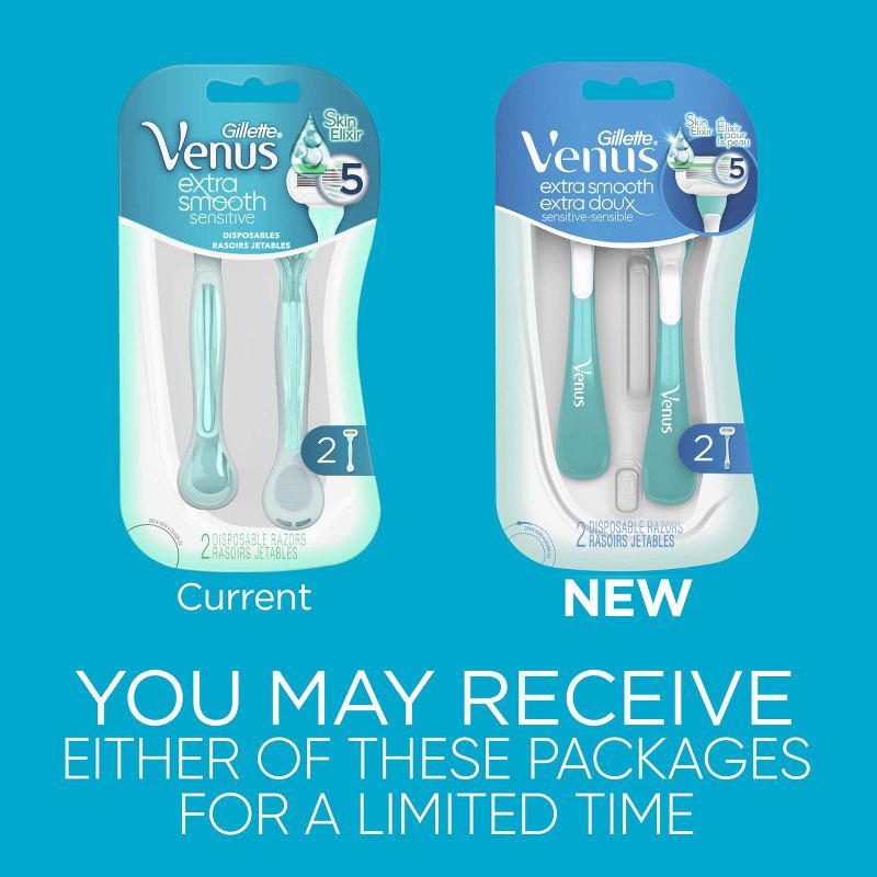 slide 13 of 13, Venus Extra Smooth Sensitive Women's Disposable Razors - 2ct, 2 ct