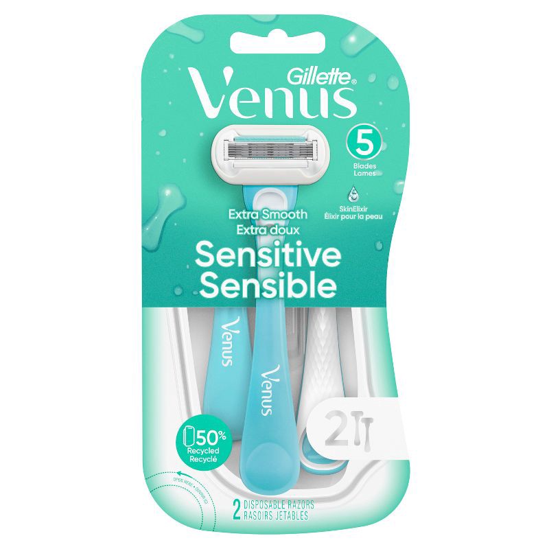 slide 7 of 9, Venus Extra Smooth Sensitive Women's Disposable Razors - 2ct, 2 ct