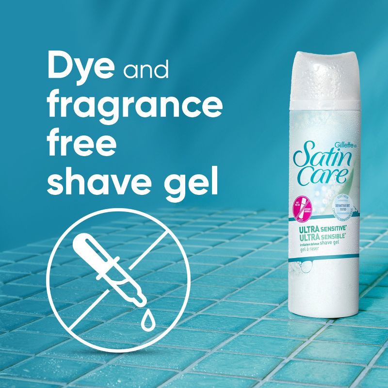 slide 4 of 9, Gillette Satin Care Ultra Sensitive Women's Shave Gel - 7oz, 7 oz