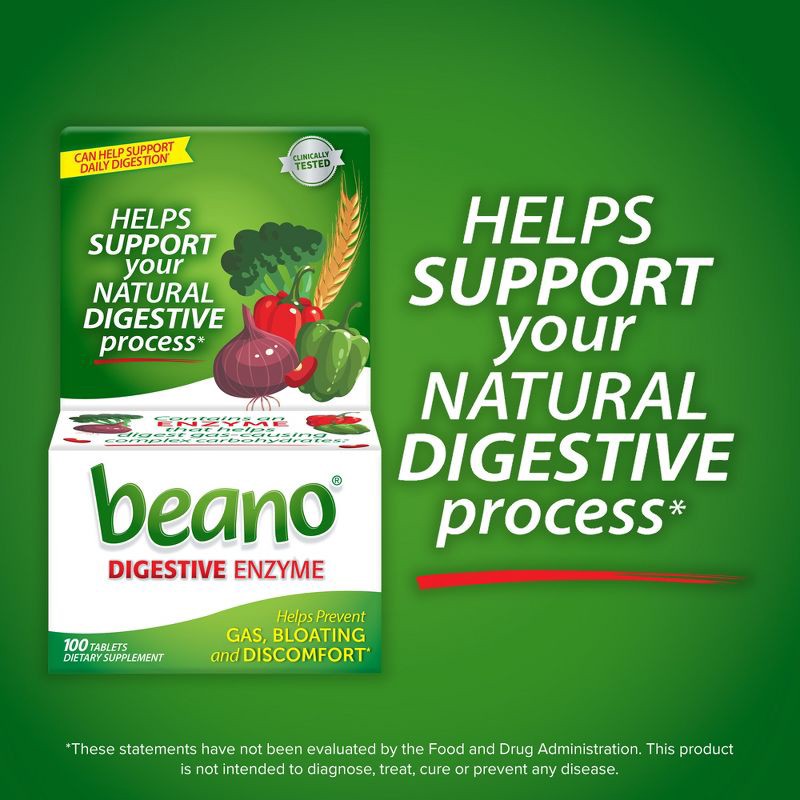slide 3 of 8, Beano Ultra 800 Gas Relief Prevention and Digestive Enzyme Supplement - 110ct, 110 ct