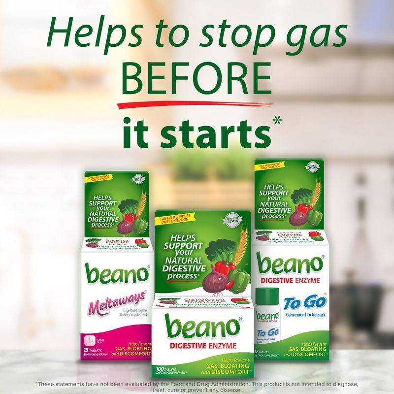 slide 6 of 8, Beano Ultra 800 Gas Relief Prevention and Digestive Enzyme Supplement - 110ct, 110 ct