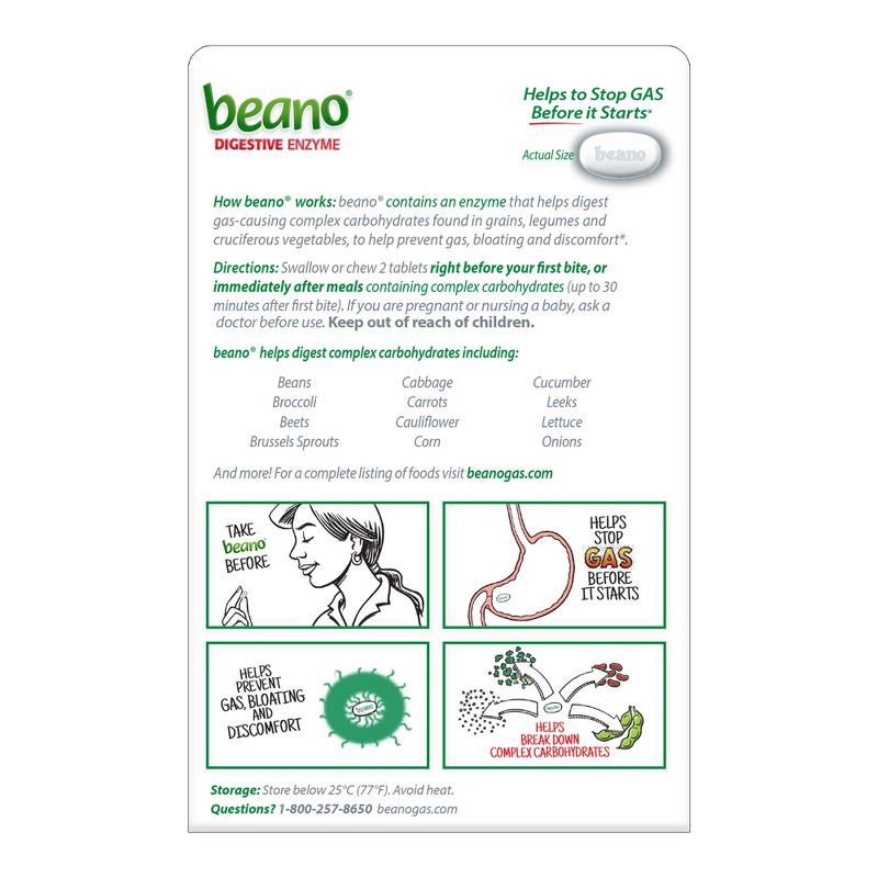 slide 8 of 8, Beano Ultra 800 Gas Relief Prevention and Digestive Enzyme Supplement - 110ct, 110 ct