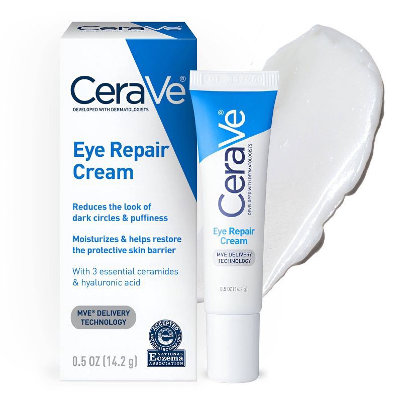 slide 2 of 9, CeraVe Under Eye Cream Repair for Dark Circles and Puffiness - .5oz, 0.5 oz