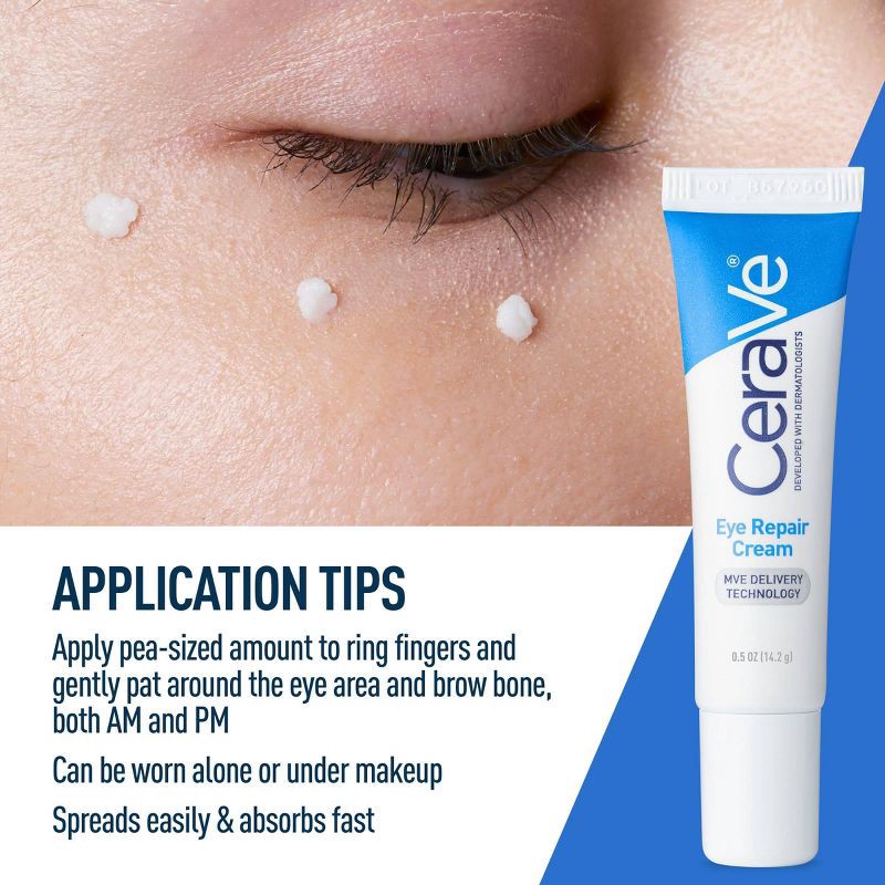 slide 6 of 13, CeraVe Under Eye Cream Repair for Dark Circles and Puffiness - .5oz, 0.5 oz